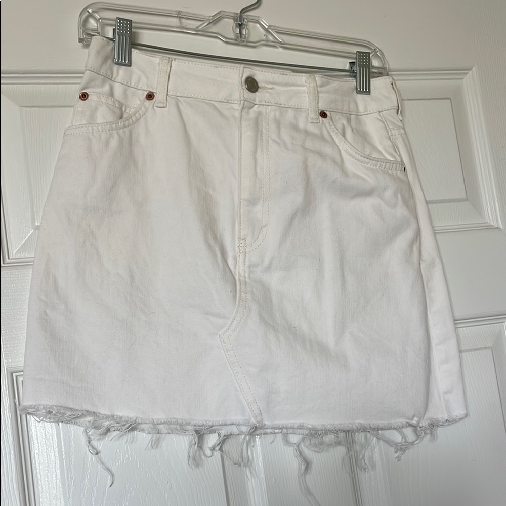 Topshop White Denim Skirt